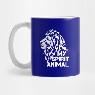 Lion is my spirit animal, white brave lion, birthday gift idea Mug